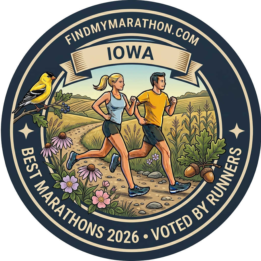 Iowa state-themed winner badge