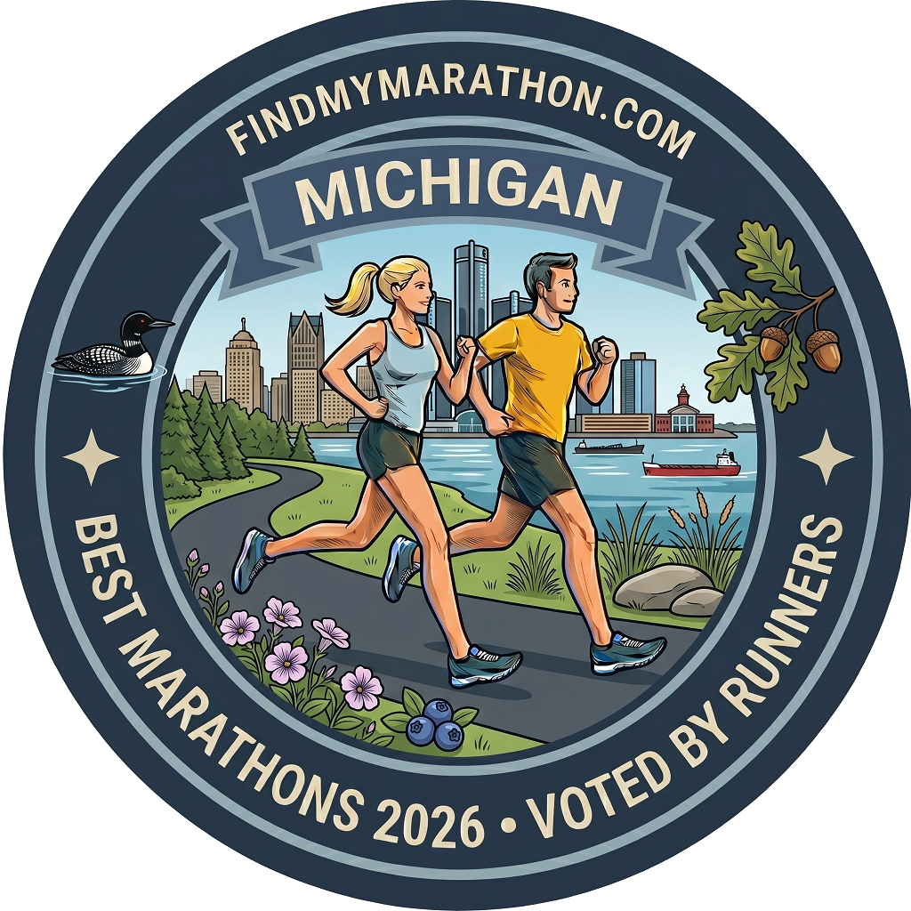 Michigan state-themed winner badge