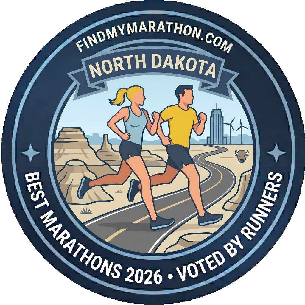 North Dakota state-themed winner badge