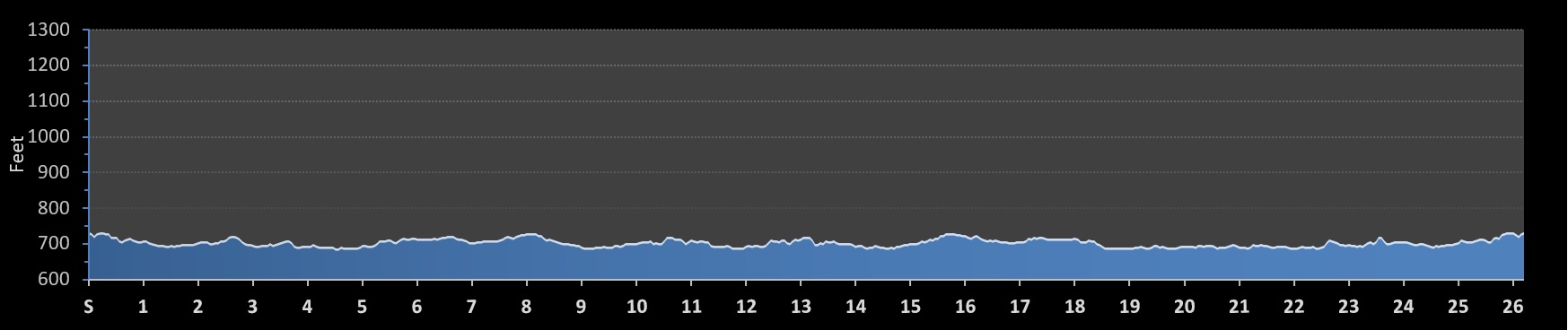 Chicagoland Spring Marathon Elevation Profile