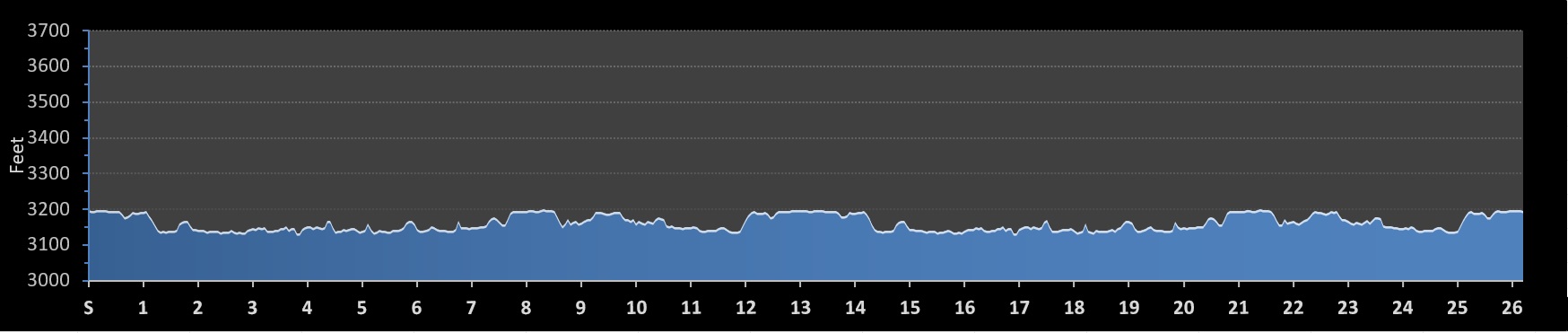 Lubbock Marathon Elevation Profile