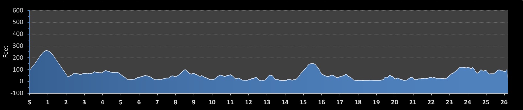 New York City Marathon Elevation Profile