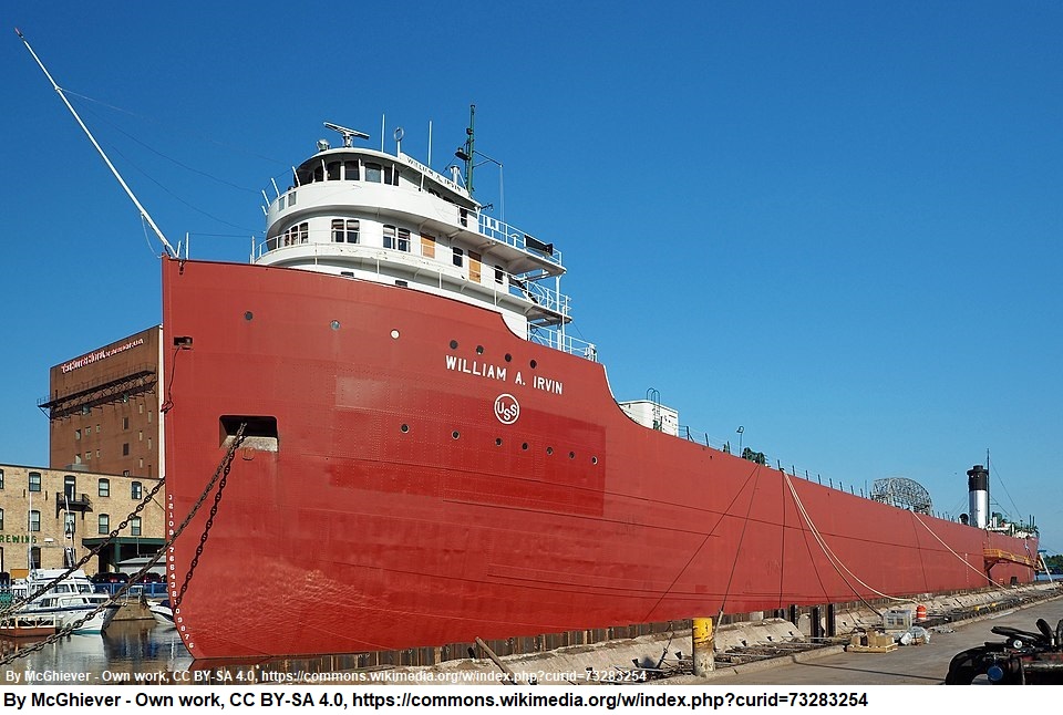 SS William A Irvin ore ship on Grandma's Marathon Course