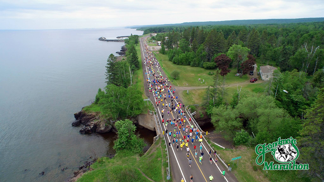 View of Lake Superior on Grandma's Marathon course