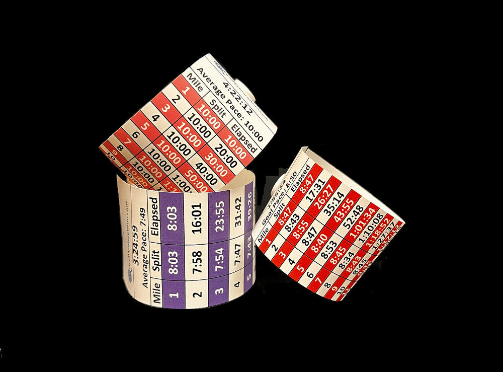 Custom marathon split pace bands