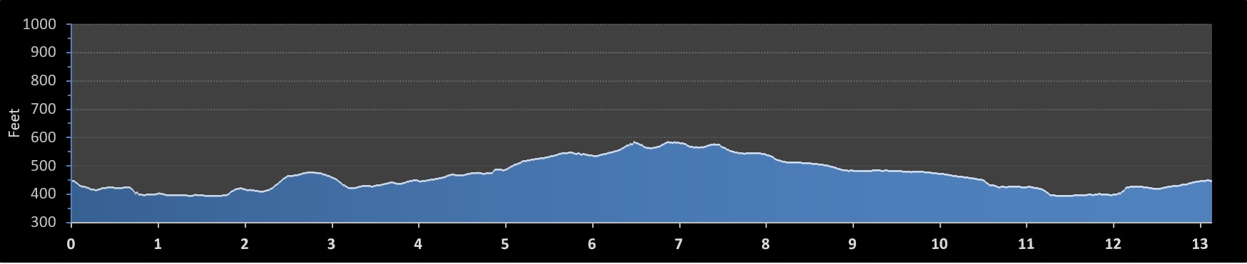 Dallas Half Marathon Elevation Chart